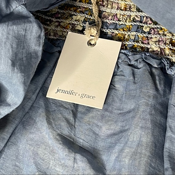 Jennifer & Grave Blue Floral Ruffled Mini Skirt NWT - Picture 7 of 8